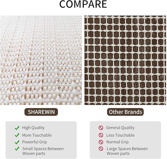 Rug Pad, Non Skid Rug Pad, 2.5 * 13FT Under Rug Padding, Under Carpet Mat Cushion and Hardwood Protection