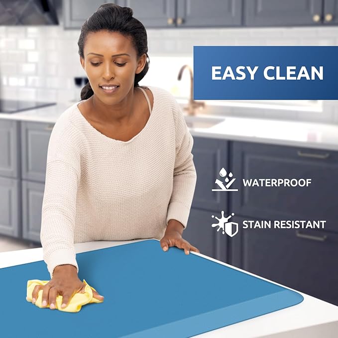 KitchenClouds Kitchen Mat Cushioned Anti Fatigue Rug 20"x39" Water Resistant, Non Slip, Standing and Comfort Desk/Floor Mats for House Sink Office (Green)