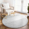 Ophanie Round Rug 4Ft White Circle Area Rug, Aesthetic Room Decor, Fluffy Fuzzy Bedroom Carpet, Plush Soft Shaggy Living Room Rugs for Kids Home, Nursery