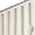 Dynamene Extra Wide Shower Curtain - 84 Inch Wide Waffle Weave Weighted Thick Cloth Bathroom Shower Curtain, Neutral Heavy Duty Hotel Bath Curtain Set with 14 Plastic Hooks, 84x72, Cream/Ivory