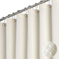 Dynamene Extra Long Shower Curtains - Waffle Fabric 90 Inches Long Heavy Duty Cloth Shower Curtains for Bathroom, 256GSM Tall Hotel Luxury Shower Curtain Set with 12 Plastic Hook, 72x90, Cream/Ivory