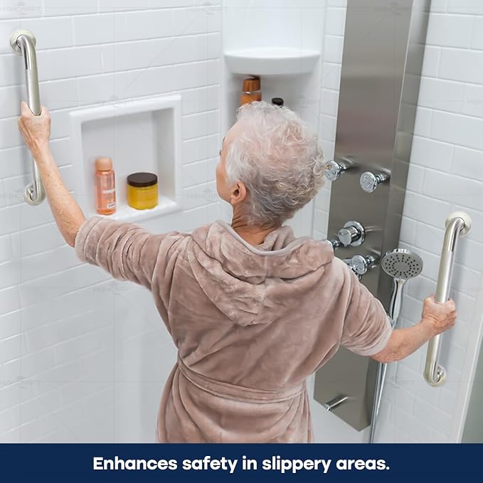 Highcraft Grab Bar for Bathtubs and Showers, Anti Slip Shower Grab Bars for Seniors and Elderly, Safety Bar for Bathroom 24" x 1.5" ADA Compliant Grab Bar, Heavy Duty Stainless Steel Shower Handle