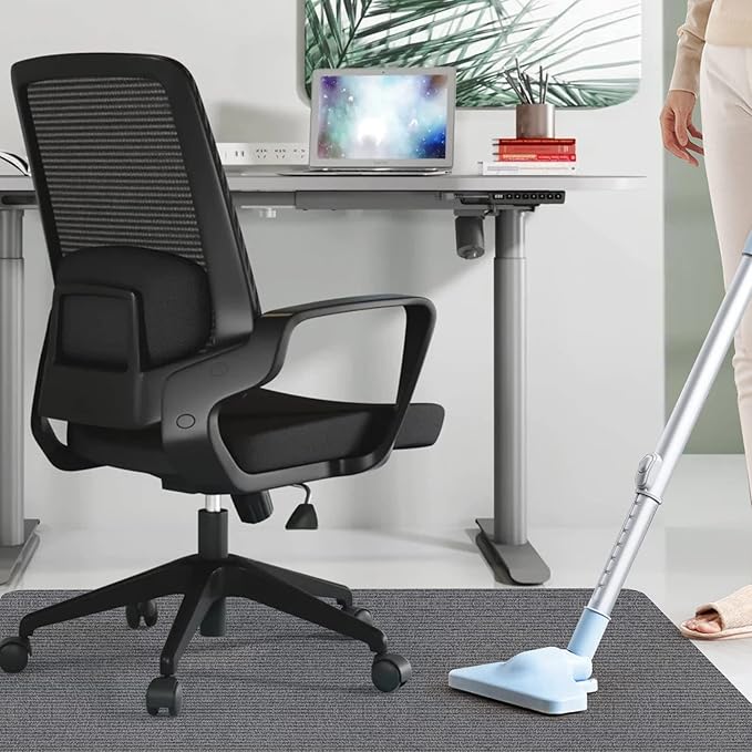 Sycoodeal Office Chair Mat for Hardwood Floor,Office Computer Gaming Chair Mat for Tile Floor,Large Floor Protector Rug,Anti-Slip,Easy to Clean,Grey(48"x36")