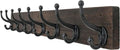 WEBI Rustic Coat Rack Wall Mount,35.43" Long 8 Cast Iron Coat Hooks Wall Mounted,Heavy Duty Wood Wall Coat Hanger Hooks for Hanging Coats,Jacket,Clothes,Backpack,Farmhouse,Weathered Brown