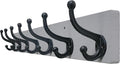 WEBI Rustic Coat Rack Wall Mount,30" Long 7 Cast Iron Coat Hooks Wall Mounted,Heavy Duty Wood Wall Coat Hanger Hooks for Hanging Coats,Jacket,Clothes,Backpack,Farmhouse,Gray