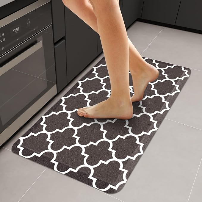 WISELIFE Anti Fatigue Floor Mat - 4/5 Inch Thick Kitchen Mat Non Slip Waterproof Heavy Duty Ergonomic Comfort Mat Durable for Home, Office, Sink, Laundry,(20" x 39", Chocolate)