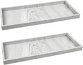Spacewiser Countertop and Vanity Tray - 2 PC Large 11.7" Silicone Bathroom Trays, Counter Organizer, Dish Soap Sponge Holder Kitchen Sink Tray Organizer, Sink Caddy Toothbrush Key Kitchen Soap Trays
