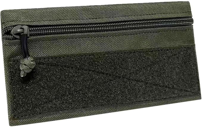 Tactical Admin Zipper Pouch with Hook and Loop, Carry On Bag Insert EDC Organizer Utility Storage Pocket Wallet for Snack Backpack Accessories Chest Ring