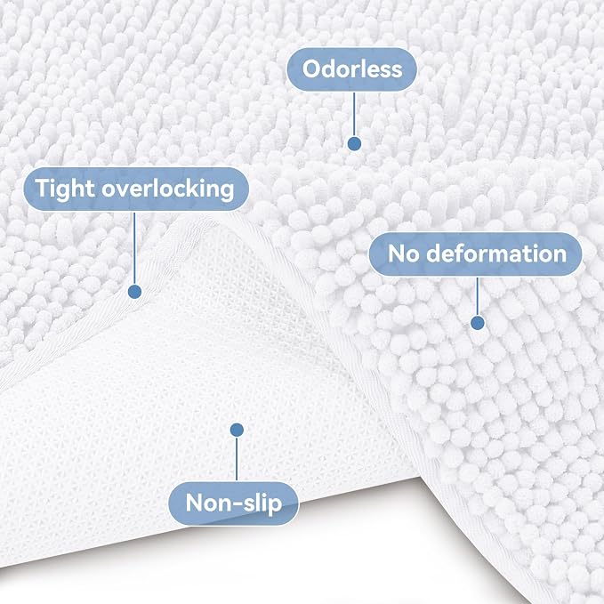 Bcoimo Bathroom Rugs 24x17, Bath Mats for Bathroom Non Slip with Rubber Backing,High Absorbent Microfiber Bath Rugs Quick Drying, Machine Washable, Durable Decor