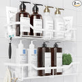 Kitsure Shower Caddy Large - Adhesive Shower Organizer, Stainless Steel Shelf for Inside Shower, No Drill Bathroom Organizers and Storage, Home Decor Accessories, 2 Pack, White