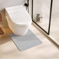 TYUU Toilet Rug, Thin Toilet Rugs U Shaped Washable Non Slip Absorbent Quick Dry Low Pile Toilet Mat, Light Grey 20"x24" U Shape