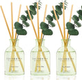COCORRÍNA Eucalyptus Reed Diffuser Set of 3 - Clean Linen, White Pine, Fig Blossom Scents, 1.7 fl oz Each, Total 5.1 oz, Scented Oil Diffusers for Home & Office