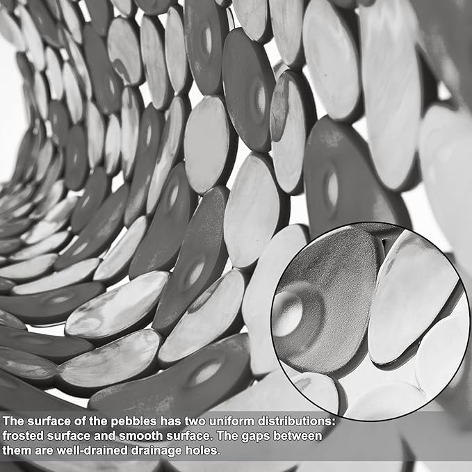 TEESHLY Bath Tub and Shower Mats, Non-Slip Pebble 35 x 16 Inches Machine Washable Bathtub Mat with Drain Holes, Suction Cups for Bathroom (Clear Grey)
