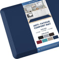 KitchenClouds Kitchen Mat Cushioned Anti Fatigue Kitchen Rug 17.3"x60" Water Resistant Non Slip Kitchen Rugs and Mats Standing Desk Mat Comfort Floor Mats for Kitchen House Sink Office (Blue)