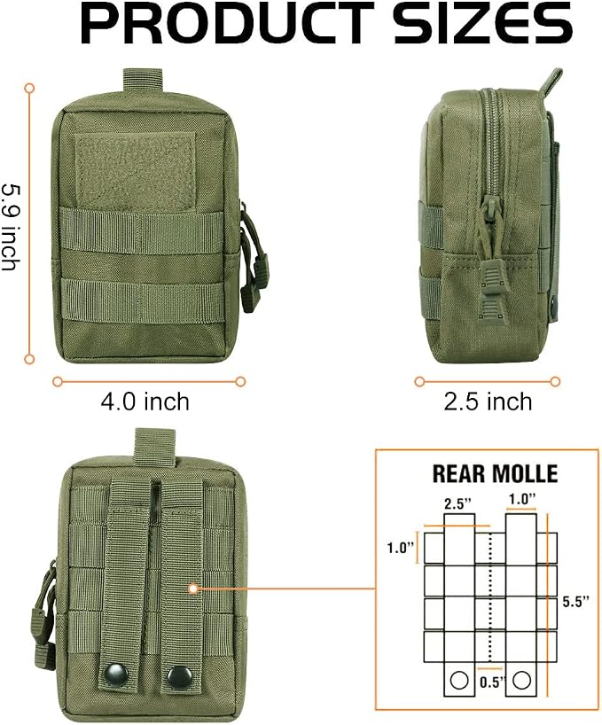 4-Pack Molle Pouch Tactical Molle Pouches Compact Utility EDC Waist Bag Pack
