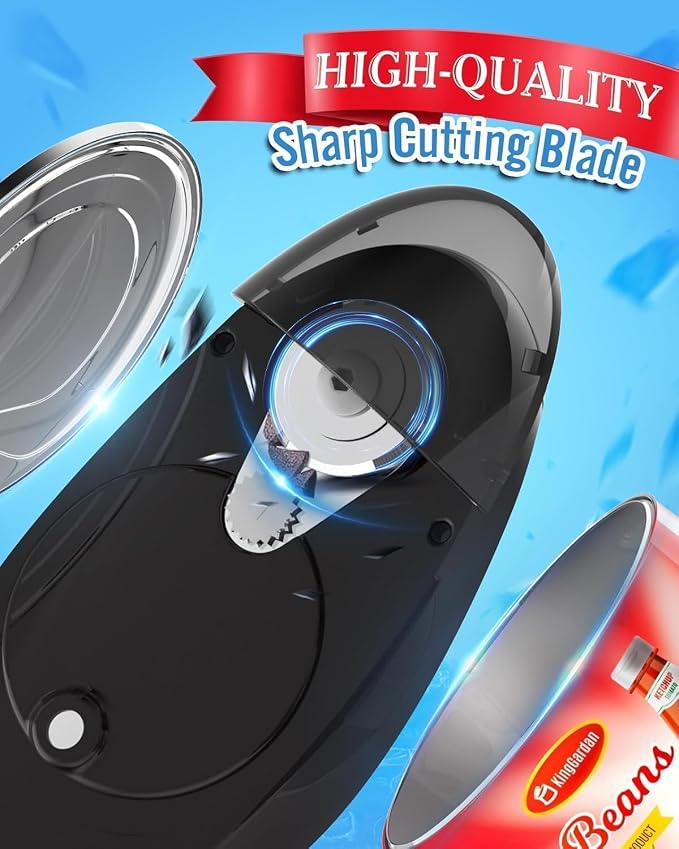 Electric Can Opener, Automatic One Touch Can Opener with Smooth Edge Safety Cut, Hands Free Battery Operated Can Opener for Seniors, Arthritis & Weak Hands, Fits Most Can Sizes
