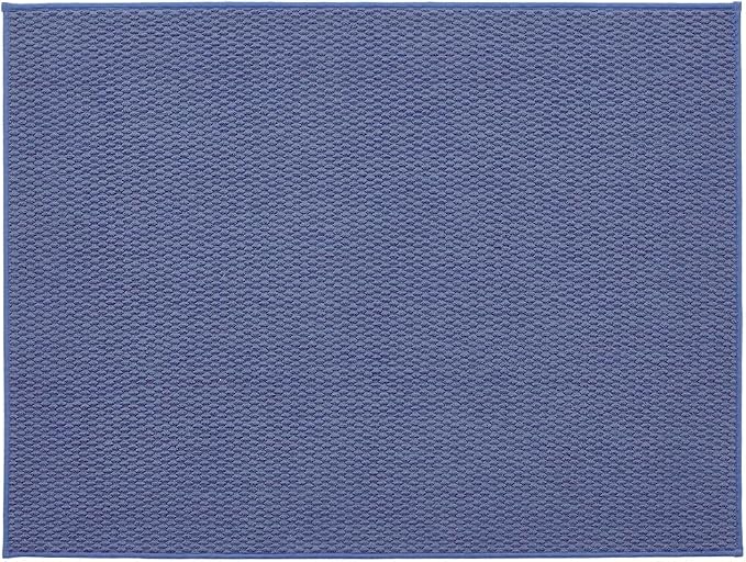 TYUU Large Bathroom Rugs Non Slip Washable Bath Rugs Super Absorbent Bathroom Rug Thin Quick Dry Low Pile Bath Mats, Denim Blue 36"x48"