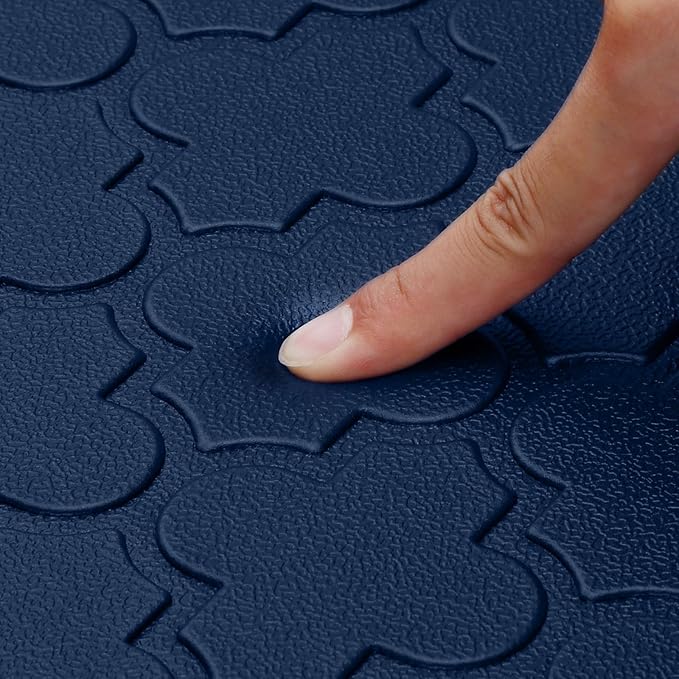 WISELIFE Kitchen Mat Cushioned Anti Fatigue Floor Mat,17.3"x60", Thick Non Slip Water Resistant Kitchen Rugs and Mats,Heavy Duty Foam Standing Mat for Kitchen,Floor,Home,Office,Sink,Laundry (Blue)
