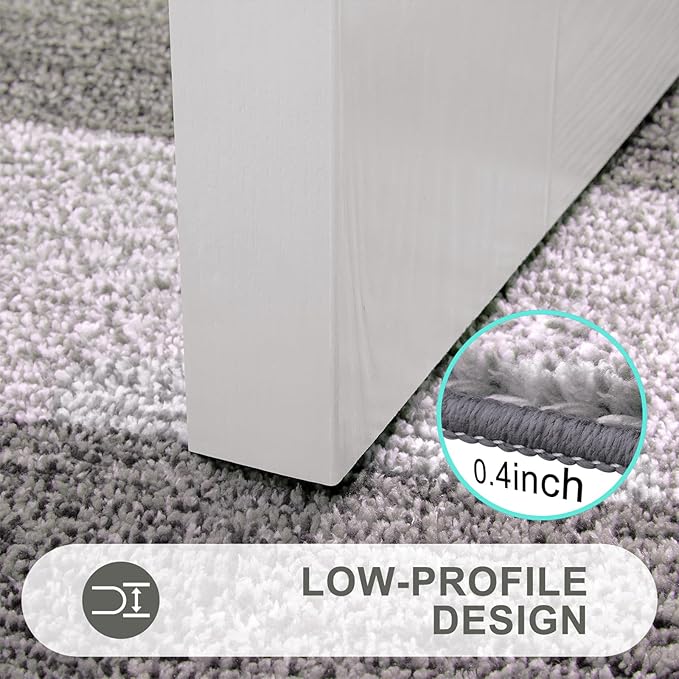 Kitinjoy Indoor Outdoor Door Mat, 40x24 Non-Slip Absorbent Dirt Trapper, Low-Profile Washable Inside Entrance Front Floor Mat, Sturdy Soft Entry Doormats for Entryway, Light Grey