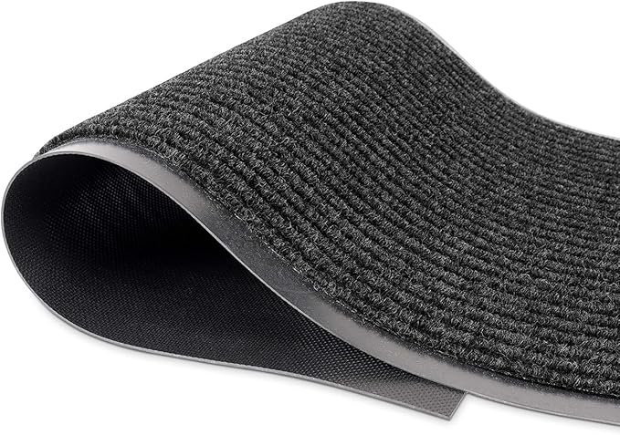 MaxMat® Extra Large Commercial Door Mat, Rubber Border Heavy Duty Door Mat, Waterproof, Low-Profile, Easy to Clean, Rubber Entry Mat. (Charcoal, 3 x 6 feet)