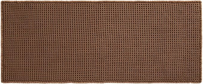 TYUU Waffle Runner Rug Bathroom, Long Boho Bathroom Rugs Non Slip Washable Super Absorbent Quick Dry Farmhouse Bath Decor, 60"x24" Mocha