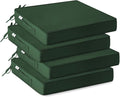 IPYNBAP Outdoor Chair Cushions Set of 4 -Waterproof Outdoor Seat Cushions for Patio Furniture, Patio Chair Cushion with Handle and Ties, Out Door Chair Pads,18.5x16x3-Square, Forest Green