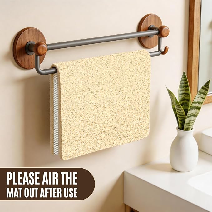 Joyhalo Shower Mat Bathtub Mat Non Slip, Bathmats Non Slip, Quick Drying Foot Scrubber Loofah Mats for Shower, Tub, Bathroom, Home, 30x17inch, Beige