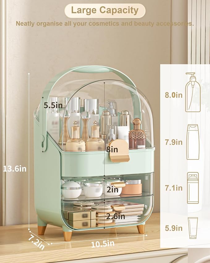 Anylady Makeup Organizer Countertop, Skincare Holder Bathroom Counter Organizer, Storage Box Cosmetic Display Cases, Teen Girl Gifts Make up Organizers for Vanity, Dresser