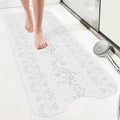 SHUCHING White Bath Mat for Tub Non Slip for Women-40 X 16 Inch, Flower Non Slip Bathtub Mat for Adults & Elderly Mold Free, Long Shower Mat for Inside Shower with Suction Cup, Machine Washable