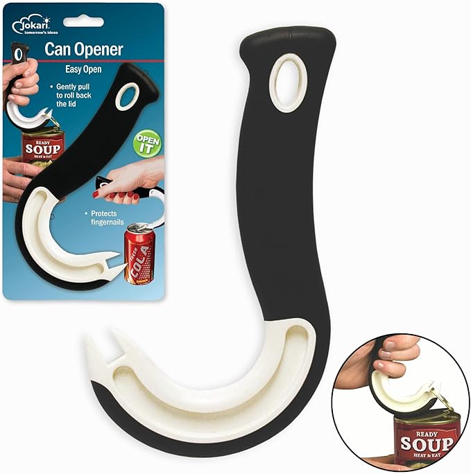 Ultimate Easy Open Ring Pull Can Opener 3 Pack by Jokari. Durable Non Slip Rubber Grip Makes Opening Aluminum Container Tabs Simple. Perfect for Protecting Nails and Folks with Joint Pain or Arthritis