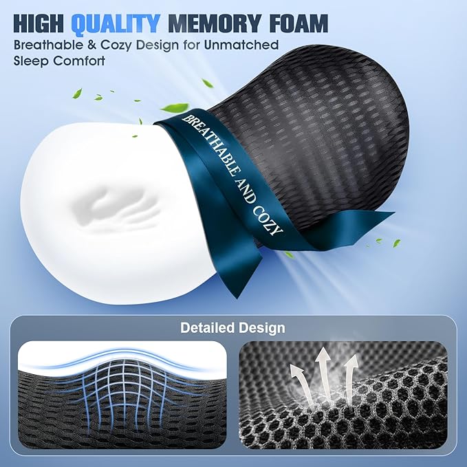 Lumbar Support Pillow,Ergonomic Memory Foam lumbar pillow for chair and Bed ,lower back support pillow for couch,Lower Back Pain Relief and Spine Support,lower Back Pillow for Chair,Car Seat Couch