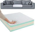 HOMBYS Memory Foam Couch Cushion Replacement, High Density Upholstery Foam Wrapped with Memory Foam & Polyester Batting, Sofa Cushions Inserts with Dacron Fiber Layer,with Removable Cover,8"x24"x24"