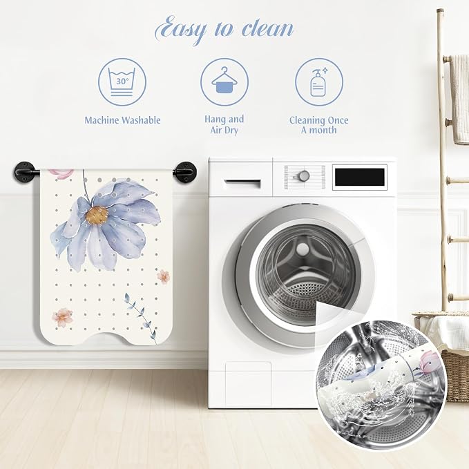 SHUCHING Watercolor Flower Bath Mat for Tub Non Slip-40 X 16Inch, Bathtub Mat Anti Slip for Women, Extra Long Shower Mat for Bathroom Mold Free, Machine Washable