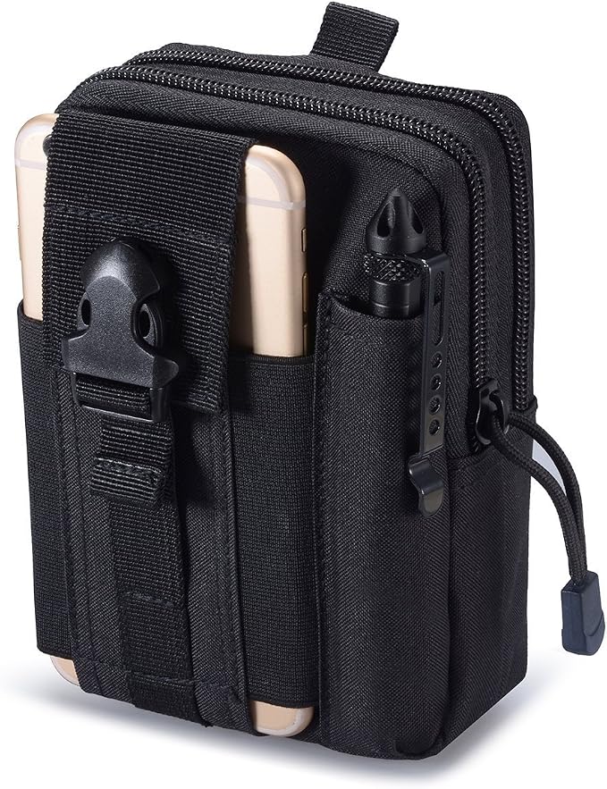 Tactical Molle Pouch EDC Men Belt Waist Bag Compact Outdoor Multipurpose Utility Gadget with Cell Phone Holster Holder