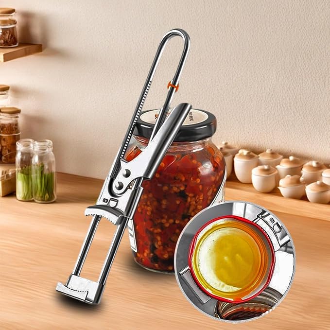 2 Pack Adjustable Stainless Steel Jar Opener, Easy Grip Manual Bottle & Tight Lid Opener for Elderly, Arthritis, Women and Children