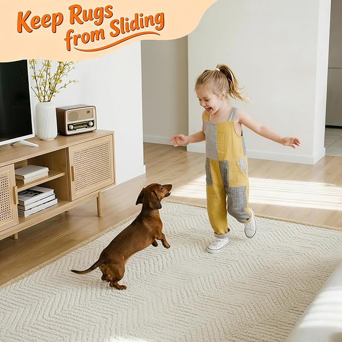 Songrey Rug Tape Rug Corner Grippers 32PCS, Reusable Double-Sided Carpet Tape to Hold Area Rugs Down, Non Slip Rug Pads Gripper for Hardwood Floors No Damage