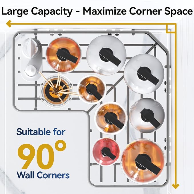 YASONIC Corner Shower Caddy Adhesive, 100% Rustproof Shower Organizer with Soap Holder, No Drill Shower Shelf for Inside Shower, Wall-Mounted Shower Storage for Homes (3 Pack, Grey)