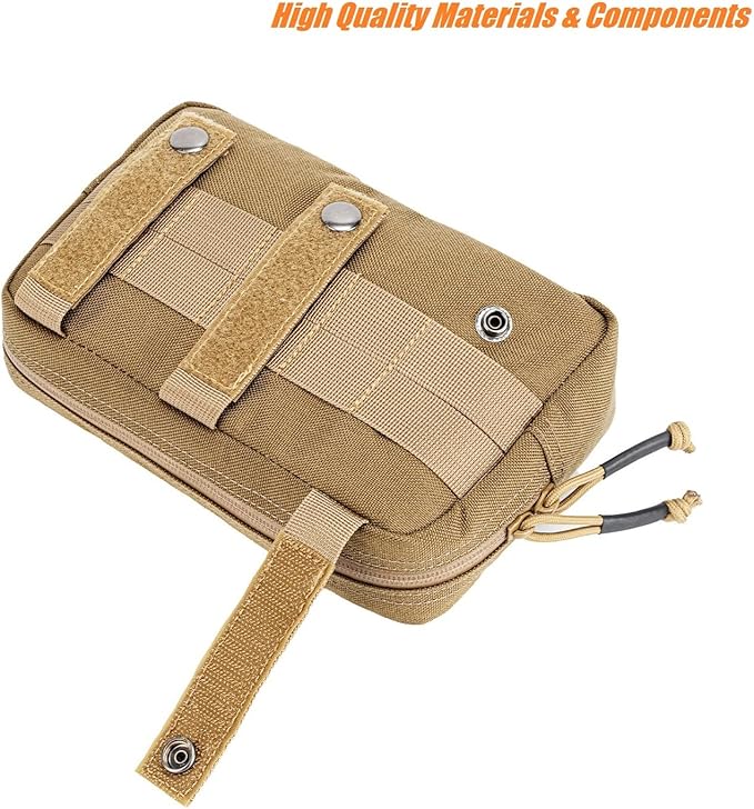 Mini Modular Admin Pouch Tactical MOLLE Utility Tool Pouch for Chest Rig Duty Vest Battle Belt Backpack Accessory Small Dangler Bag EDC Gear Carrier IFAK Medical Kit Organizer