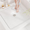HITSLAM Square Shower Mat, 32 x 32 Inch Non Slip Bath Mat for Tub, Soft PVC Loofah Bathtub Mats with Drain Holes, Quick Drying Bathroom Stall Floor Mat, Bathroom Accessories Without Suction Cup, White