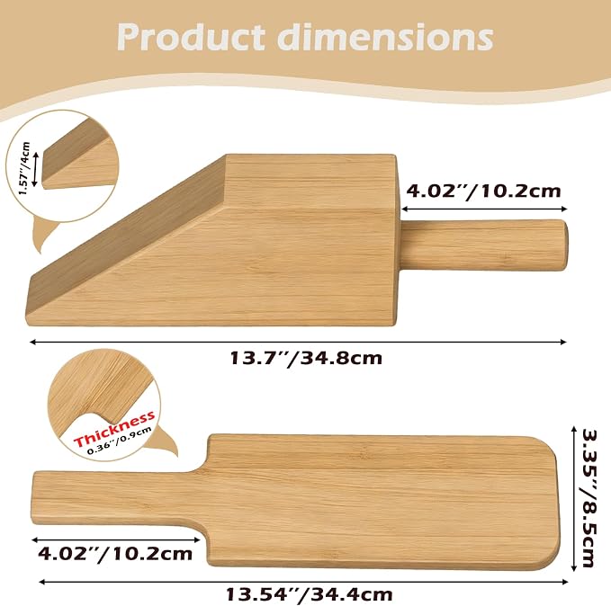 Mattress Lifter & Sheet Tucker Tool Set, Mattress Wedge Elevator, Bed Sheet Tucking Paddle, Used for Lifts & Holds The Mattress, Tucks Sheets, Removes Sheets, Alleviating Back Pain (Bamboo Wood)