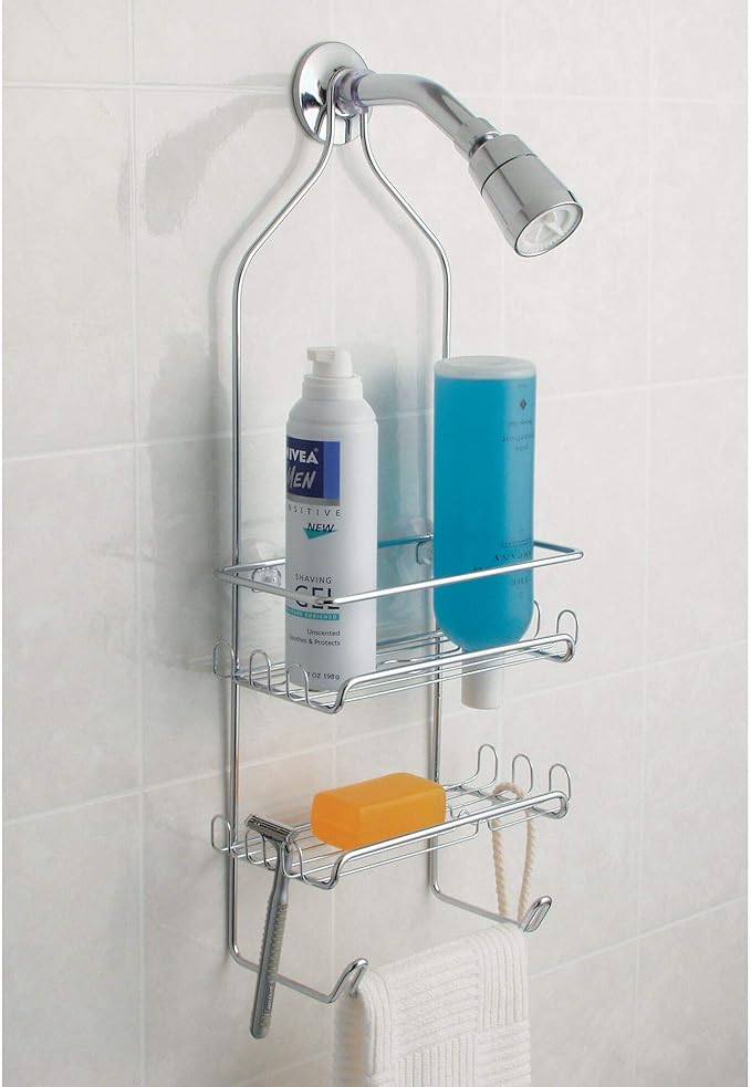 iDesign Steel Hanging Shower Caddy Organizer, The Milo Collection – 9” x 4.5” 21.25”, Silver