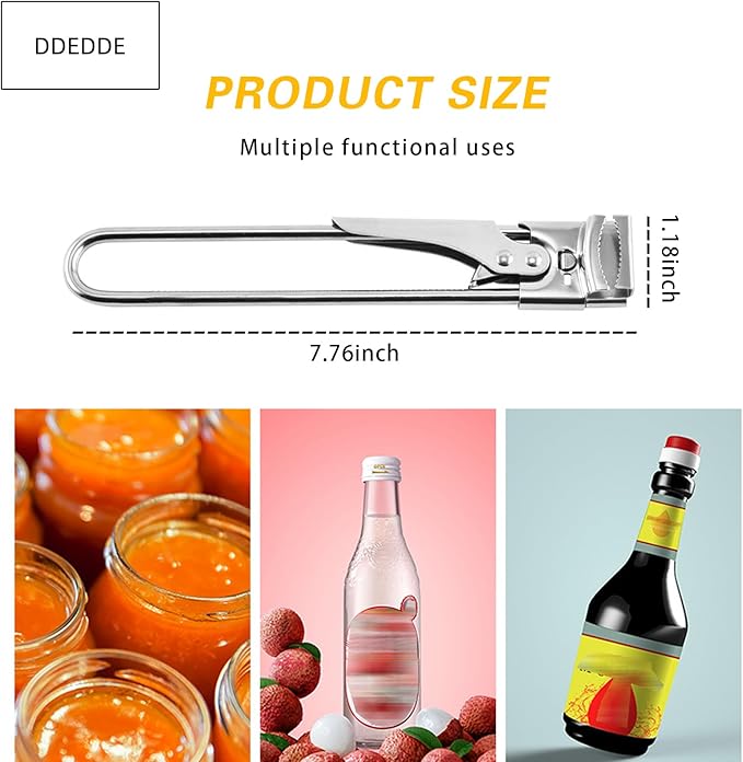 2-Pack Rotating Jar Opener - Adjustable Non-Slip Handheld Can Opener, Bottle Cap Lifter & Jar Lid Remover Tool for Seniors, Weak Hands - Ergonomic Kitchen Gadget for Tight Lids, Pickles, Mason Jars