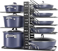 ORDORA Pots and Pans Organizer Under Cabinet 14.55" Height, Adjustable 8-Tier Pot Organizers inside Cabinet, Kitchen Organizers and Storage Fit 6-11 inch Lightweight Cookware