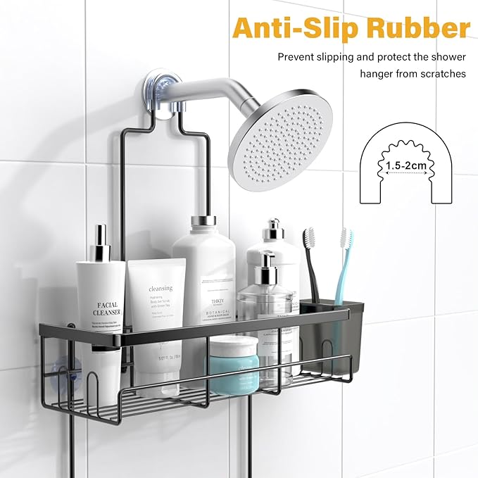 AKTECKE Shower Caddy Hanging Bathroom Organizer: Rustproof Shelf for Inside Shower - No Drilling Racks Over Showerhead - Bath Shelves for Shampoo Soap
