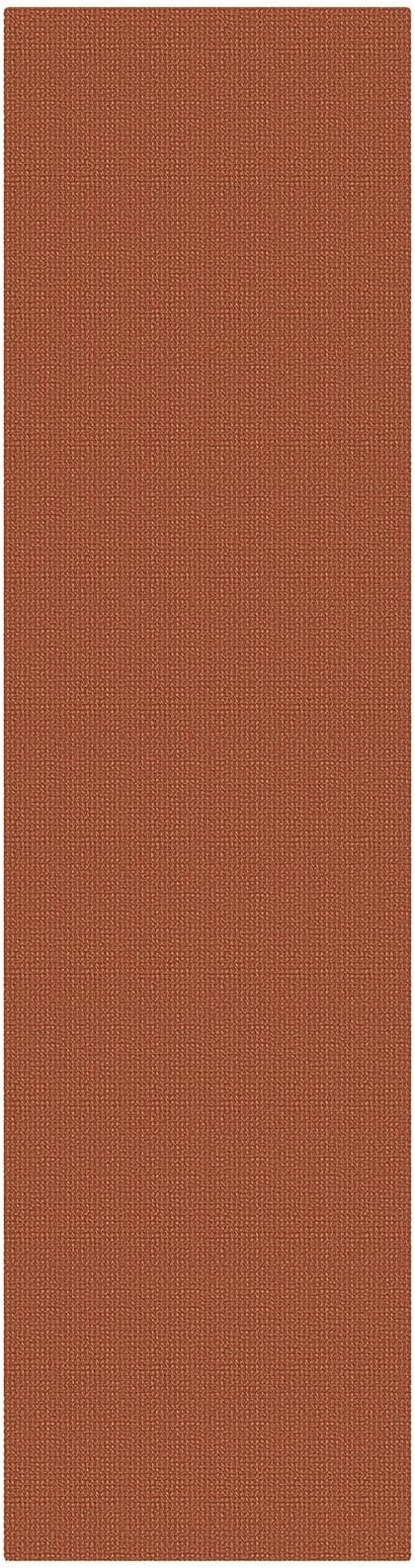 KOZYFLY Orange Runners Rugs for Hallway 2.5'x10', Washable Runner Rug, Woven Non Slip Kitchen Runner, Braided Entryway Rug, Floor Carpet for Entry, Aisle, Hall, Burnt Orange/Tan