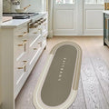 Rubber Bath mats Quick-Drying Non-Slip Bathroom mat Super Absorbent Bath mat Instant Dry Bath mat, Bathroom Rug in Front of The Kitchen Sink, Shower Room, Bathtub, Oval(Beige+17x47in)