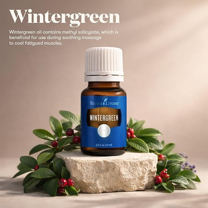 Young Living Wintergreen Premium Essential Oil | 15ml | Refreshing & Uplifting Aroma for Diffuser or Topical Use | Ideal for Massage & Home Aromatherapy | Premium Quality Oils