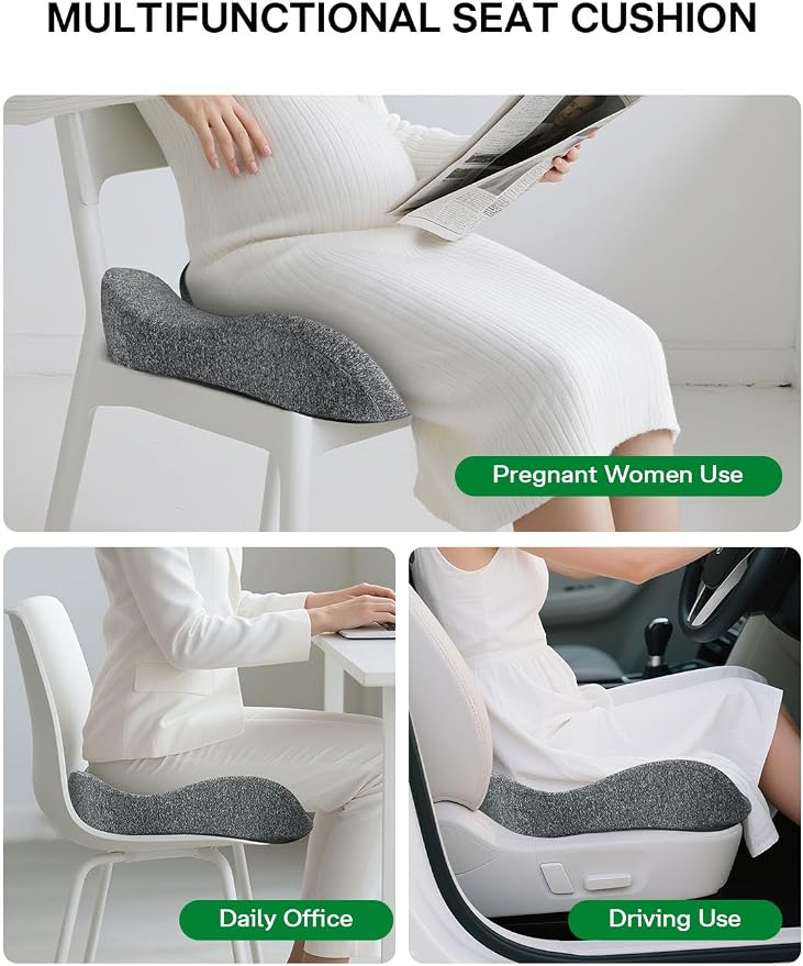 medisana Seat Cushion, SC 100 Seat Cushions for Office Chairs, Car Seat, Wheelchair - Sciatica & Tailbone & Coccyx Pain Relief Pillow for Driver Sedentary, Gift for Women Men(Size:18*14.6*3.54in-Grey)