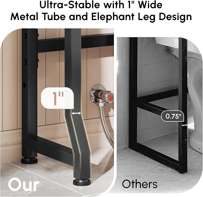 USHOWER Over The Toilet Storage Cabinet, Bathroom Organizers and Storage with Barn Doors, Thicken Metal Stand & MDF Wood Above Toilet Storage Cabinet, Freestanding Space Saver, White