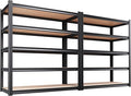 Set of 2 46" W Garage Shelving-2050 lbs 5 Tier Storage Shelves,Adjustable Heavy Duty Metal Shelving Unit and Storage Large Rack,Utility Steel Shelf for Warehouse Industrial Pantry 71"x46"x18"